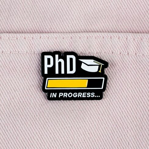 PhD In Progress Funny Graduate School Humor Enamel Pin For PhD Student, Doctorate Humor Pin Brooch For Graduate Student, Doctoral Graduation Brooch Badge, Grad School Joke Lapel Badges, Academic Life Gift, Doctoral Journey Jewelry Accessory in Kuwait