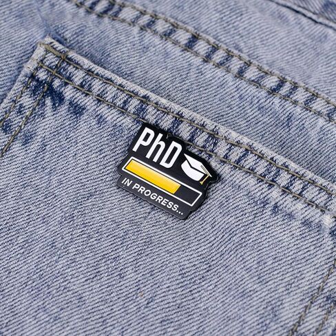 PhD In Progress Funny Graduate School Humor Enamel Pin For PhD Student, Doctorate Humor Pin Brooch For Graduate Student, Doctoral Graduation Brooch Badge, Grad School Joke Lapel Badges, Academic Life Gift, Doctoral Journey Jewelry Accessory in Kuwait