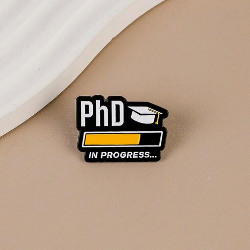 PhD In Progress Funny Graduate School Humor Enamel Pin For PhD Student, Doctorate Humor Pin Brooch For Graduate Student, Doctoral Graduation Brooch Badge, Grad School Joke Lapel Badges, Academic Life Gift, Doctoral Journey Jewelry Accessory in Kuwait