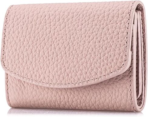 Karmiir Minimalist RFID Soft Leather Wallet for Women, Trifold and Compact Everyday Carry Wallet with Card Holder, Cash and Coin Pocket, Mini and Slim Into Small Bags (Light Pink) in Saudi Arabia