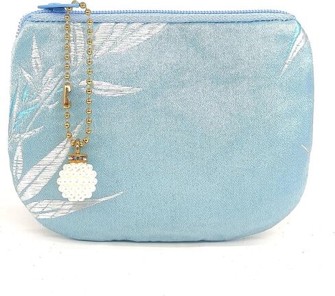 Handmade Coin Purse Women Rosary Pouch Brocade Zipper Wallet Silk Jewelry Bag - Navy in Saudi Arabia