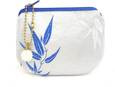 Handmade Coin Purse Women Rosary Pouch Brocade Zipper Wallet Silk Jewelry Bag - Navy in Saudi Arabia