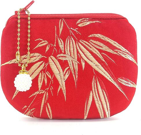 Handmade Coin Purse Women Rosary Pouch Brocade Zipper Wallet Silk Jewelry Bag - Navy in Saudi Arabia