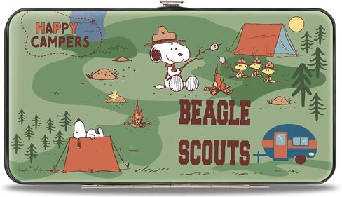 Buckle-Down Peanuts Wallet, Hinged, Peanuts Happy Camper Beagle Scouts Scenes, Vegan Leather in Kuwait