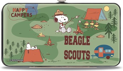 Buckle-Down Peanuts Wallet, Hinged, Peanuts Happy Camper Beagle Scouts Scenes, Vegan Leather in Kuwait