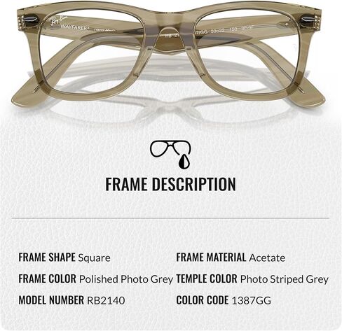 Ray-Ban RB2140 ORIGINAL WAYFARER CHANGE TRANSITIONS Square Shaped Sunglasses for Men & Women with Official RAYBAN Eyewear Kit in Kuwait