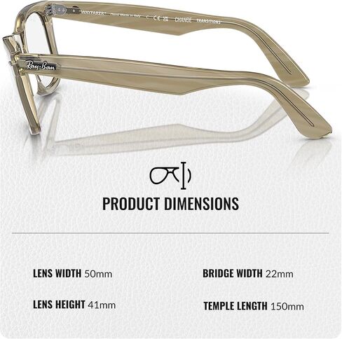 Ray-Ban RB2140 ORIGINAL WAYFARER CHANGE TRANSITIONS Square Shaped Sunglasses for Men & Women with Official RAYBAN Eyewear Kit in Kuwait