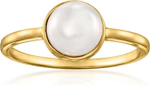 Ross-Simons 6.5-7mm Cultured Pearl Ring in 18kt Gold Over Sterling in Saudi Arabia