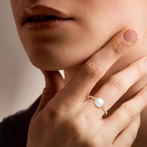 Ross-Simons 6.5-7mm Cultured Pearl Ring in 18kt Gold Over Sterling in Saudi Arabia