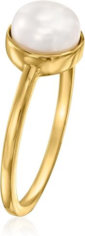 Ross-Simons 6.5-7mm Cultured Pearl Ring in 18kt Gold Over Sterling in Saudi Arabia