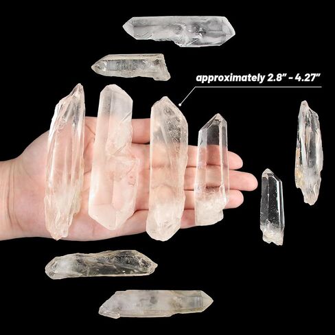 1.1lb Large Raw Clear Quartz Points, Bulk Natural Clear Quartz Crystals - Rough High Energy Quartz Crystal for Cabbing, Decoration, Polishing, Wire Wrapping, Wicca & Reiki Crystal Healing in Saudi Arabia