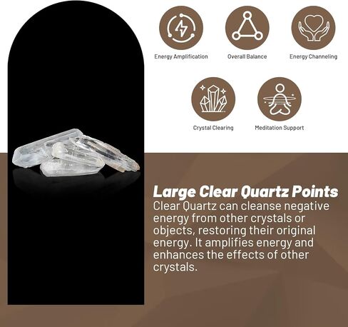 1.1lb Large Raw Clear Quartz Points, Bulk Natural Clear Quartz Crystals - Rough High Energy Quartz Crystal for Cabbing, Decoration, Polishing, Wire Wrapping, Wicca & Reiki Crystal Healing in Saudi Arabia