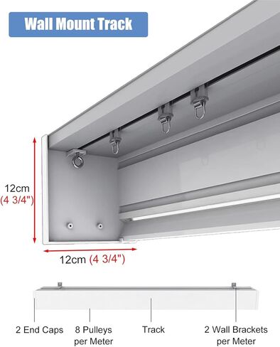 3-in-1 CurtainRail Track & Valance - Metal Ceiling/Wall Mount Blackout Decorative Panel for Living Room & Bedroom, Versatile & Easy Installation CurtainSolution in Kuwait