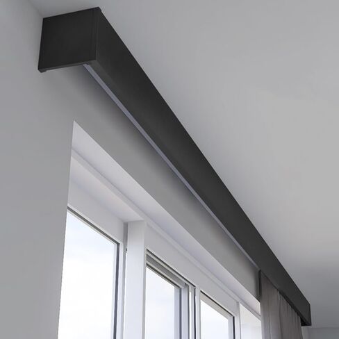 3-in-1 CurtainTrack System with Valance - Metal Ceiling/Wall Mount for Blackout Decorative Panels - Ideal for Living Room & Bedroom Window Curtainains in Kuwait