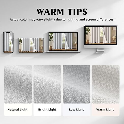 2 Panels 100% Blackout Linen-Textured Curtains, Thick Thermal Insulated Grommet Drapes with Subtle Herringbone Weave, Luxury Decor for Bedroom/Living Room, 54 x 84 Inches, White in Saudi Arabia