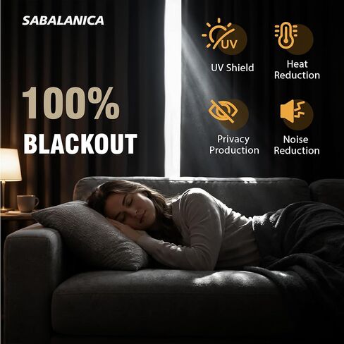 2 Panels 100% Blackout Linen-Textured Curtains, Thick Thermal Insulated Grommet Drapes with Subtle Herringbone Weave, Luxury Decor for Bedroom/Living Room, 54 x 84 Inches, White in Saudi Arabia