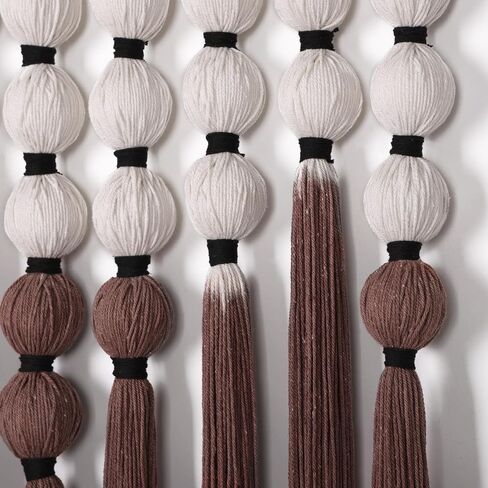 Alynsehom Macrame Wall Hanging, Spherical Cotton Textile Fiber Yarn Tapestry with Tie-Dye Tassels Macrame Wall Art Home Decor for Apartment Dorm Living Room Bedroom Nursery Backdrop 16.5" W x 28" L in Saudi Arabia