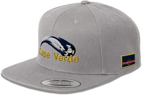 Snapback Hat for Men Flat Brim Hats Cape Verde Soccer Ball Flag Embroidered Flat Bill Cap Acrylic in Kuwait