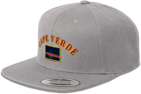 Snapback Hat for Men Flat Brim Hats Cape Verde Soccer Ball Flag Embroidered Flat Bill Cap Acrylic in Kuwait