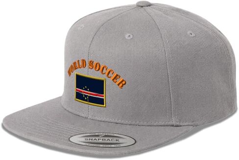 Snapback Hat for Men Flat Brim Hats Cape Verde Soccer Ball Flag Embroidered Flat Bill Cap Acrylic in Kuwait