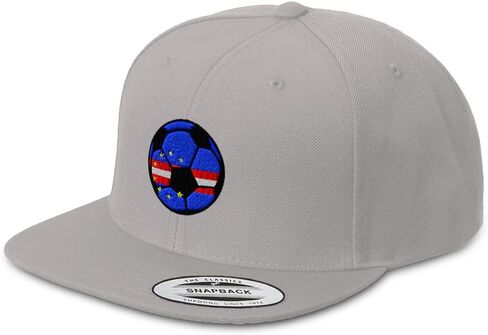 Snapback Hat for Men Flat Brim Hats Cape Verde Soccer Ball Flag Embroidered Flat Bill Cap Acrylic in Kuwait