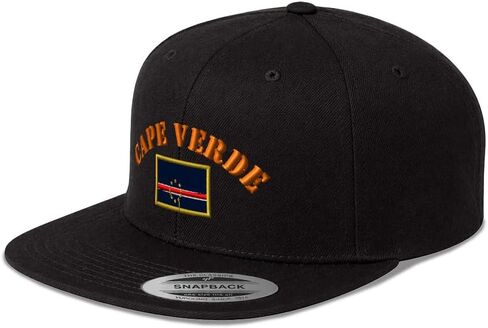 Snapback Hat for Men Flat Brim Hats Cape Verde Soccer Ball Flag Embroidered Flat Bill Cap Acrylic in Kuwait
