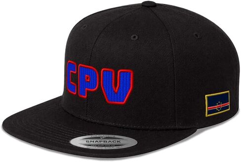 Snapback Hat for Men Flat Brim Hats Cape Verde Soccer Ball Flag Embroidered Flat Bill Cap Acrylic in Kuwait