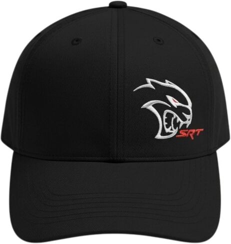 Dodge SRT Hellcat Redeye Logo Embroidered Heavy Canvas Garment Twill Dad Hat Black in Kuwait