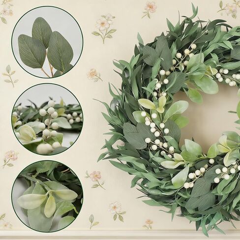 Olive Wreath for Front Door 22 inch, Greenery All Season Wreath with Olive Leaf, Home Decoration for Outdoor Living Room Indoor Wall and Outside Summer All Season Wedding in Saudi Arabia