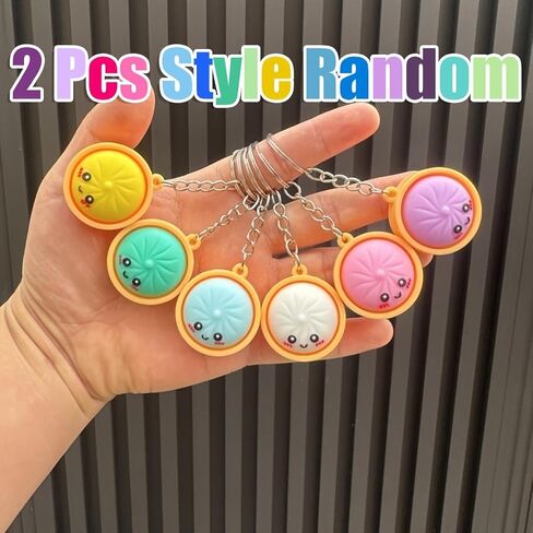 Cute Dumpling Bun Keychain Set with Steamer Random Colors Bulk Pack Ideal for Classroom Rewards Gift Bag Fillers Birthday Mothers Day Treasure Box Prizes in Kuwait