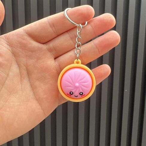 Cute Dumpling Bun Keychain Set with Steamer Random Colors Bulk Pack Ideal for Classroom Rewards Gift Bag Fillers Birthday Mothers Day Treasure Box Prizes in Kuwait