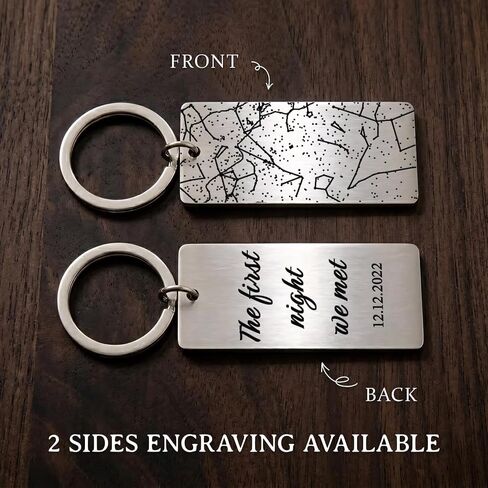 Personalized Star Map Keychain, The First Night We Met Key Chains, Father Day Gifts for Husband, Constellation Map Gifts for Couple in Saudi Arabia