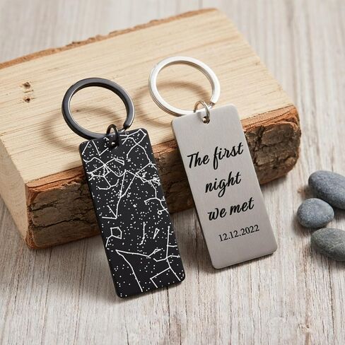 Personalized Star Map Keychain, The First Night We Met Key Chains, Father Day Gifts for Husband, Constellation Map Gifts for Couple in Saudi Arabia
