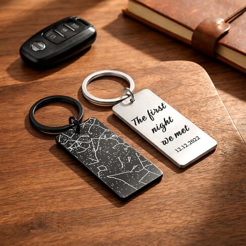 Personalized Star Map Keychain, The First Night We Met Key Chains, Father Day Gifts for Husband, Constellation Map Gifts for Couple in Saudi Arabia