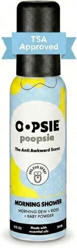 Oopsie Poopsie Toilet Spray, Travel Essentials, Each Up to 300 Uses, On-The-Go Bathroom Odor Deodorizer with Essential Oils, TSA Approved Size Lemon Bergamot 1 Pack, 2 Fl Oz in Saudi Arabia