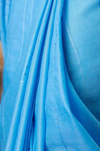 Kota Silk Bhagalpur Handwoven Saree with Subtle Sheen and Tassel Border – Lightweight Traditional Ethnic Drape for Women (US, Alpha, One Size, Regular, Regular, Turquoise Blue) in Saudi Arabia