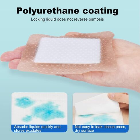 Silicone Foam Dressing 3x3 Gentle Border, Waterproof Silicone Bandages for Wounds Care, Bed Sore Patches, Super Absorbent Wound Dressing, Self Adhesive Pressure Sore Pads (30) in Saudi Arabia