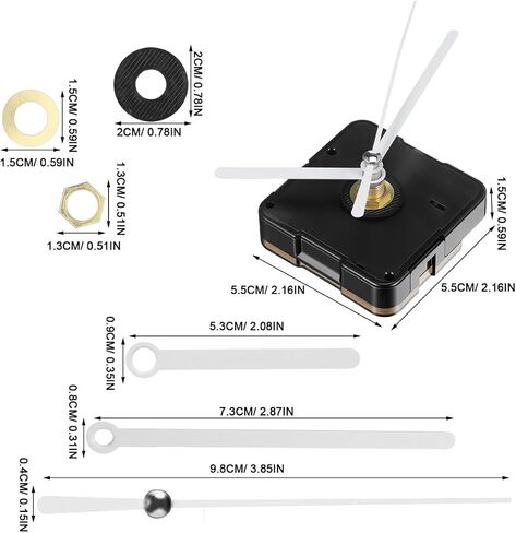 Wall Clock Movement Kit with White Clock Hands Replacement Silent Quartz Mechanism for DIY Wall Repair and Craft Projects in Living Room Bedroom Office in Kuwait