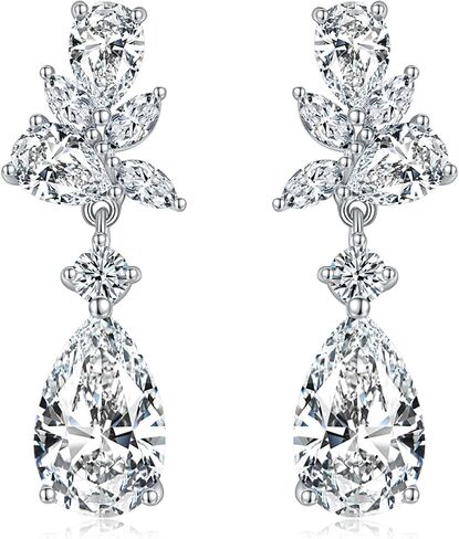 Marquise Teardrop Dangle Earrings for Women, Bridal Wedding Earrings for Brides Bridesmaides, 11.6CT Cubic Zirconia Drop Earring s for Prom or Pageant, Jewelry Gift for Her in Kuwait