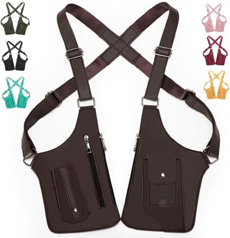 （1 Pack） Premium Leather Adjustable Underarm Shoulder Bag For Men & Women, Leather Shoulder Hidden Underarm Strap Wallet in Saudi Arabia