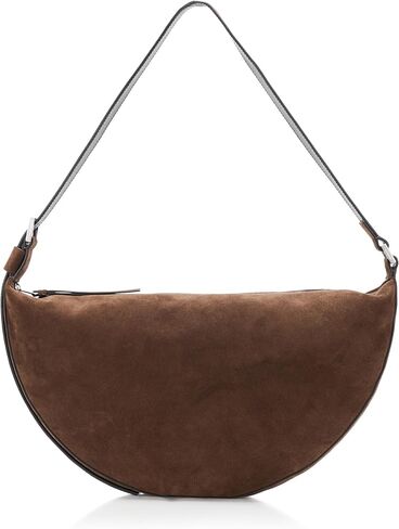 AllSaints Halfmoon Suede Shldr Fango Brown W337XC One Size in Saudi Arabia