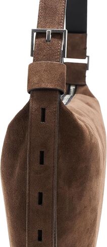 AllSaints Halfmoon Suede Shldr Fango Brown W337XC One Size in Saudi Arabia