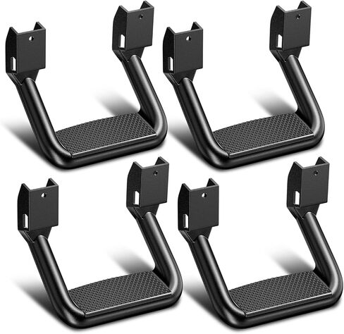 Auto Dynasty 1 Inches Universal Side Step with Mounting Brackets for Pickups & Trucks, Aluminum, Silver Powder Coated, Set of 4 in Saudi Arabia