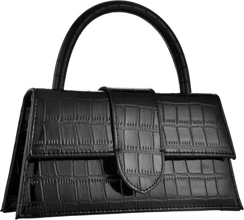 Small Crocodile Print Evening Bags for Women Structured Top Handle Clutch in Genuine Leather for Dates in Saudi Arabia