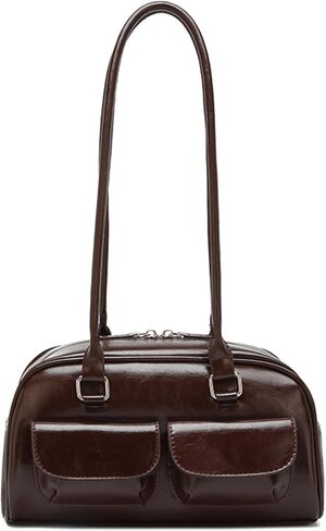 Farcauo Y2K Shoulder Bag for Women Black Small Purse Brown Purse Trendy Purse Retro Women's Shoulder Handbags Purses in Saudi Arabia