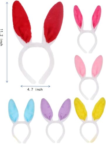 12Pcs Easter Bunny Ears Headbands, Rabbit Ear Hairbands for Easter Birthday Halloween Party Favors for Women in Saudi Arabia