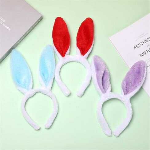 12Pcs Easter Bunny Ears Headbands, Rabbit Ear Hairbands for Easter Birthday Halloween Party Favors for Women in Saudi Arabia