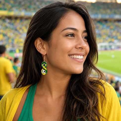 World Soccer Cup Earrings for Women Soccer Ball Earrings National Flag Infinity Dangle Game Day Sports Fan Jewelry Mom Party Favors Gifts in Kuwait