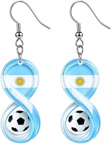 World Soccer Cup Earrings for Women Soccer Ball Earrings National Flag Infinity Dangle Game Day Sports Fan Jewelry Mom Party Favors Gifts in Kuwait