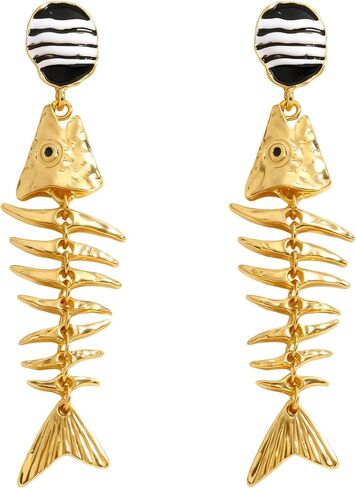 Creative Exaggerated Ocean Animal Drop Dangle Earrings for Women, Bohemia Style Alloy Lobster Octopus Fish Crab Earrings for Summer Beach Holiday Party Jewelry Gifts in Kuwait